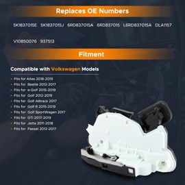 Front Left Driver Side Door Lock Latch Actuator Compatible with VW Golf 2012-2019, for Jetta 2011-2018, for Passat for Beetle 12-2017, Replaces 6RD837015A