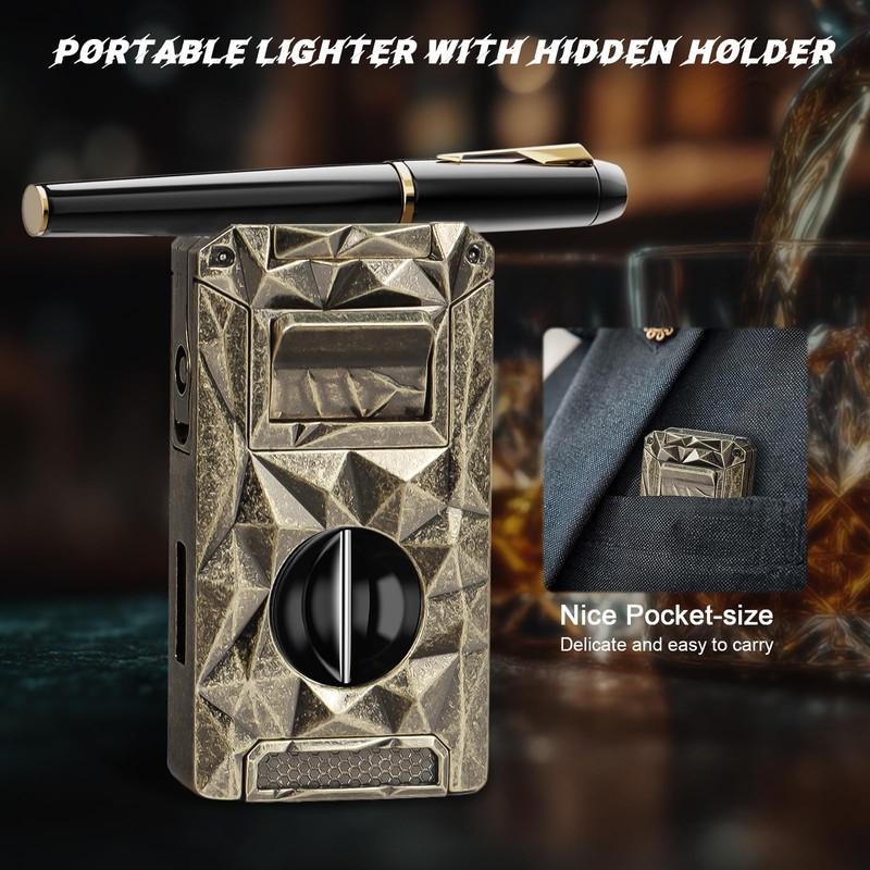 5-in-1 Torch Lighter, with Multi-use Tool, Holder, Punch, and Draw