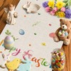 Rabbit Bunny Happy Easter Table Runner, Seasonal Spring Kitchen Dining