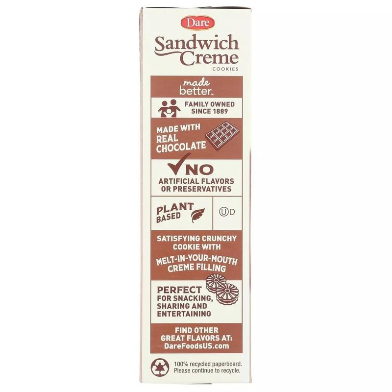 Dare Creme Cookies 10.2 ounce (pack of 2) (Fudge)