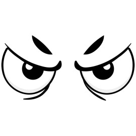 DECALS OF AMERICA Googly Eyes Angry Vinyl Decal 6 inches wide