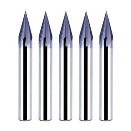 SpeTool 5pcs 30 Degree V Groove Router Bit with Tiain Coated1/4 Inch Shank, 4-Flute Carbide Chamfer End Mill V Groove Router Bit for CNC Engraving and Chamfering Lettering