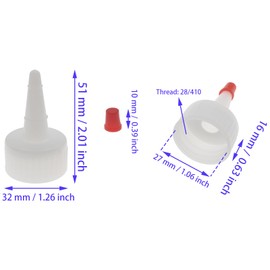 LBTODH 10 PCS Squeeze Bottle Lids 28/410 Red Tip Cap Plastic Bottle Dispensing Caps for Plastic Squeeze Bottle