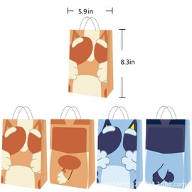 Adikoo Adikoo Blue Dog Birthday Party Favor Bags 20 Pack,Cartoon Gift Bags Candy Bags for Kids Birthday Party Supplies Decorations