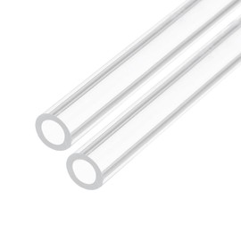 Rebower 10" Clear Plastic Rigid Pipe 5mm x 8mm(3/16" x 5/16") Acrylic Tube Round Polycarbonate Tubing, [for Plumbing, Hydraulics, Aquarium, DIY] - 2Pcs