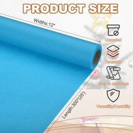 PATIKIL Gift Wrapping Paper, 29.6 cm x 7.6 m, 70 GSM Wrapping Paper Roll, Plain Wrapping Paper for Poster, Pin Board, Gift Wrapping, Light Blue