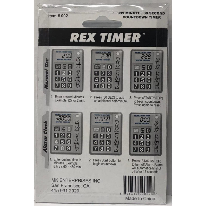 Rex Timer Blue digital countdown Timer Easy to read home