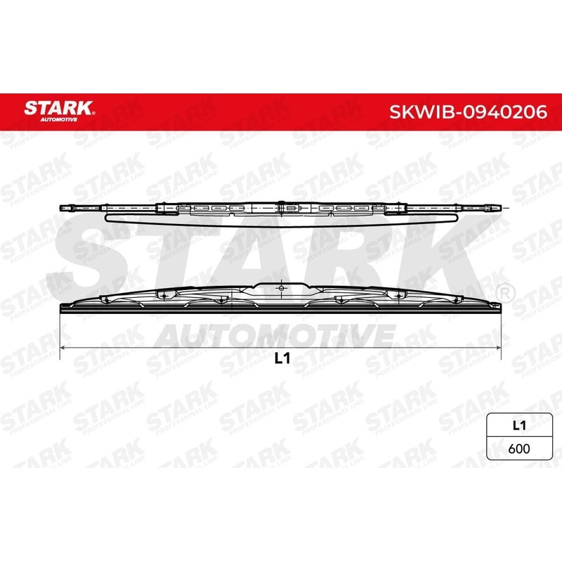 STARK SKWIB-0940206 Windscreen Wiper with Spoiler, Standard Length 1: 600