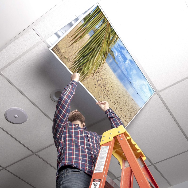 Fluorescent Light Cover for Classroom Ceiling Lights - Premium Backlit