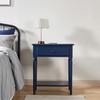 Leick Home 20022-NV Coastal Nightstand Side Table One Drawer Traditional