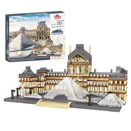 Architecture Louvre Micro Building Blocks Set（3377pcs） World Famous Landmarks Architecture Model Building Toy Gift for Teens and Adults