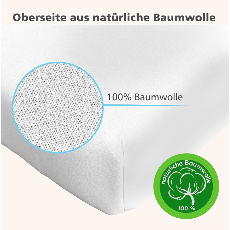 WhizProducts Fitted Sheet with Integrated Mattress Protector 60 x 120