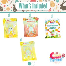 Easter Snack Yellow Box (42 Count) Filled with Snacks, Cookies, Peelable Gummies, Marshmallow Gummies, Bunny and More, Great Package for Family, Friends, Boys and Girls