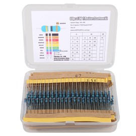 QCCAN 30 Values 1% Resistor Kit Assortment, 1/4W 10 Ohm-1M Ohm (Pack of 600) RoHS Compliant for Electronic Projects