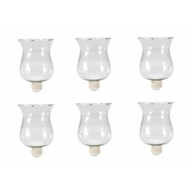 6 Large Clear Glass Votive Candle Holder Cups With Rubber Covered Peg Bottoms