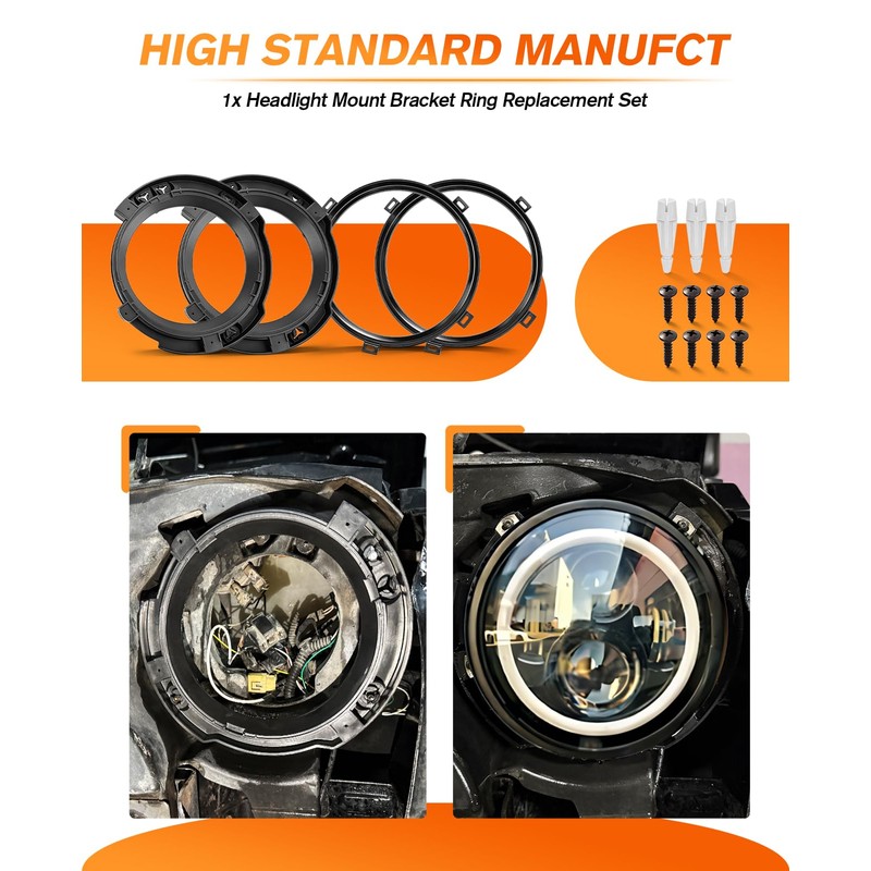 MGLLIGHT 7 inch LED Headlights Mounting Retaining Clips - 2
