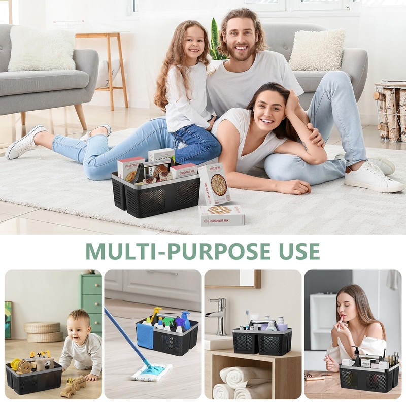 2Pack Shower Caddy Dorm: Portable Bathroom Caddy Organizer with Handle,