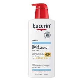 Eucerin Daily Hydration Moisturizer & Sunscreen Lotion, Fragrance Free SPF 15, 16.9 oz (Pack of 6)