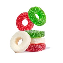 Save On Product Gourmet Christmas Wreaths Soft & Chewy gummy Candy Red White Green Wild Cherry, Green Apple, and Strawberry Banana 1-2 lb bag (1 POUND)