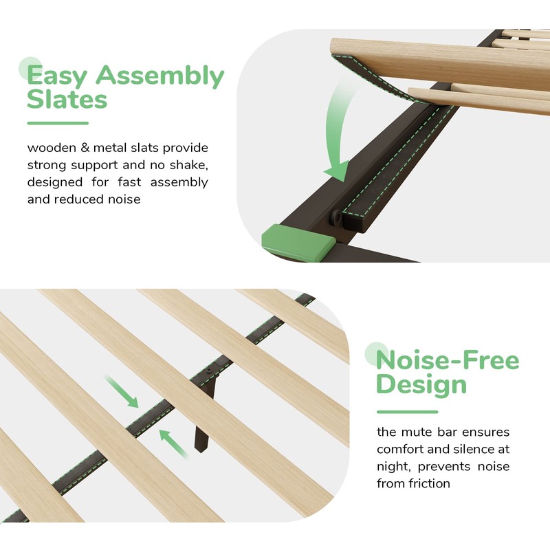 Novilla King Bed Frame with Headboard, 14 Inch Platform Bed