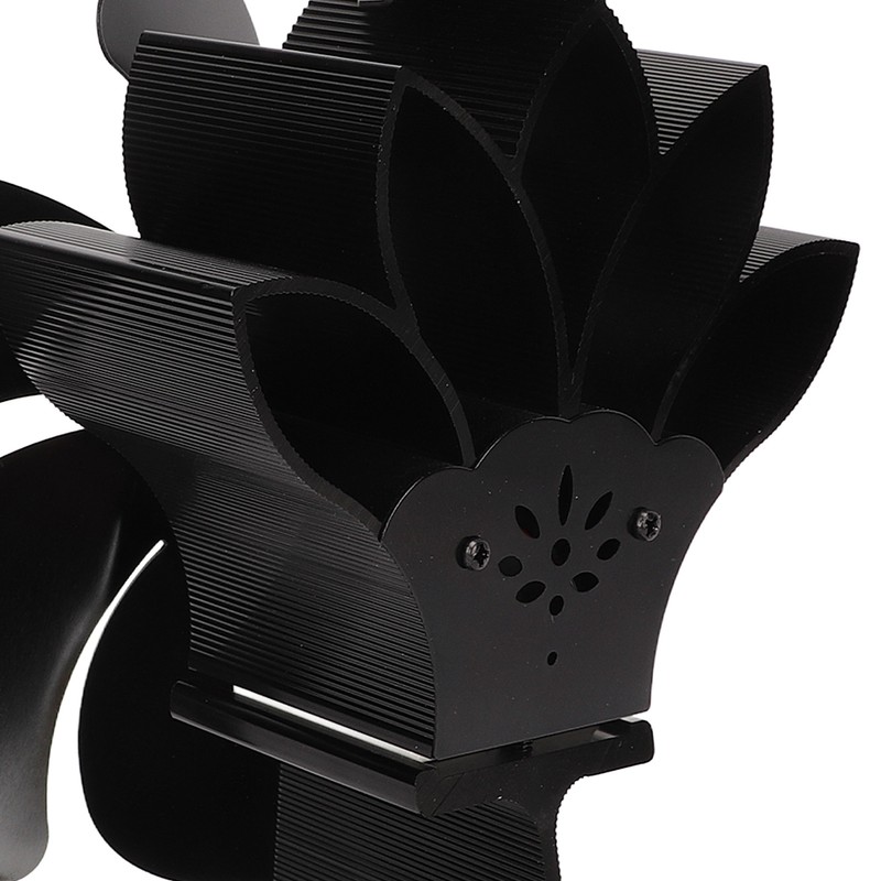 6 Blade Stove Eco Fan Black High Temperature Resistant Self