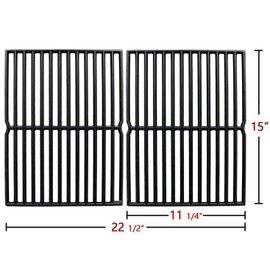 Hongso 7522 7521 15" Cast Iron Grill Grates Replacement for Weber Genesis Silver A, Spirit 500, Spirit E-210, Spirit S-210 Gas Grill (with Side-Mounted Control Panels), 7523, 65904, 65905, PCG522