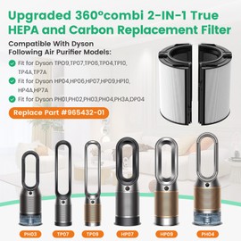 360° Combi 2 in 1 HEPA + Carbon Air Purifier Filter Replacement for Dyson HP10 HP07 TP10 TP09 TP07 TP06 TP04 TP4A HP04 HP06 HP09 HP4B PH01 PH02 PH03 PH04 PH3A DP04 Pure Cool Hot Humidify Fan,1 Pack