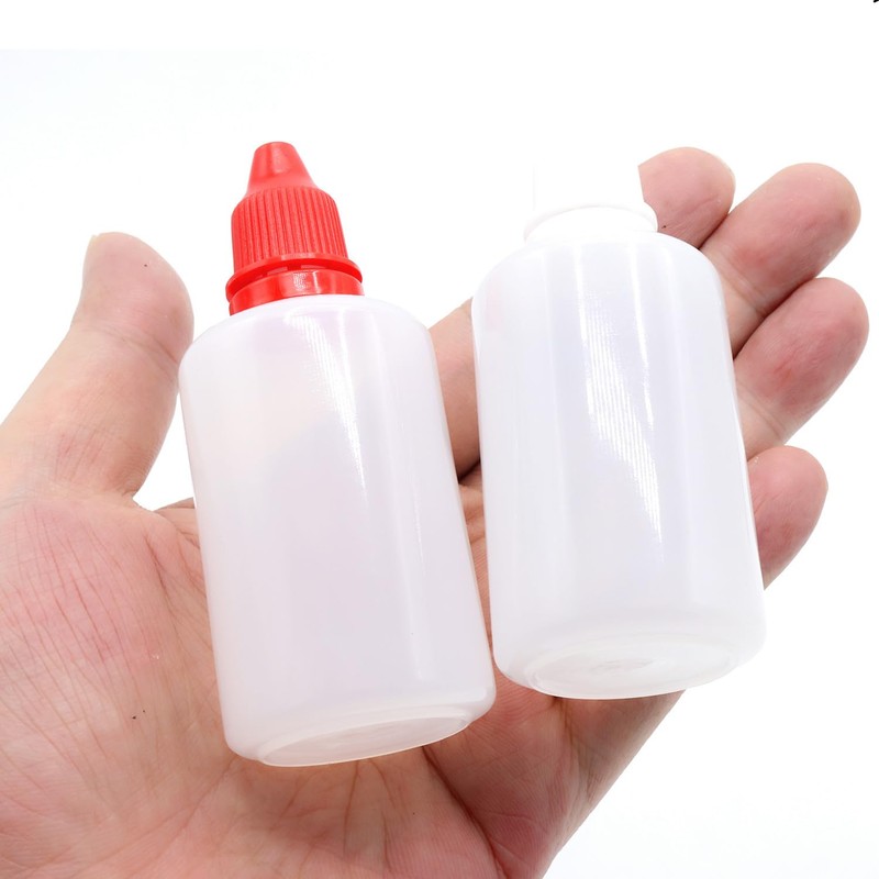 XIWENQUKU 2Pcs 50ml/1.7oz Plastic Dropper Bottles, Empty Squeezable Portable Travel