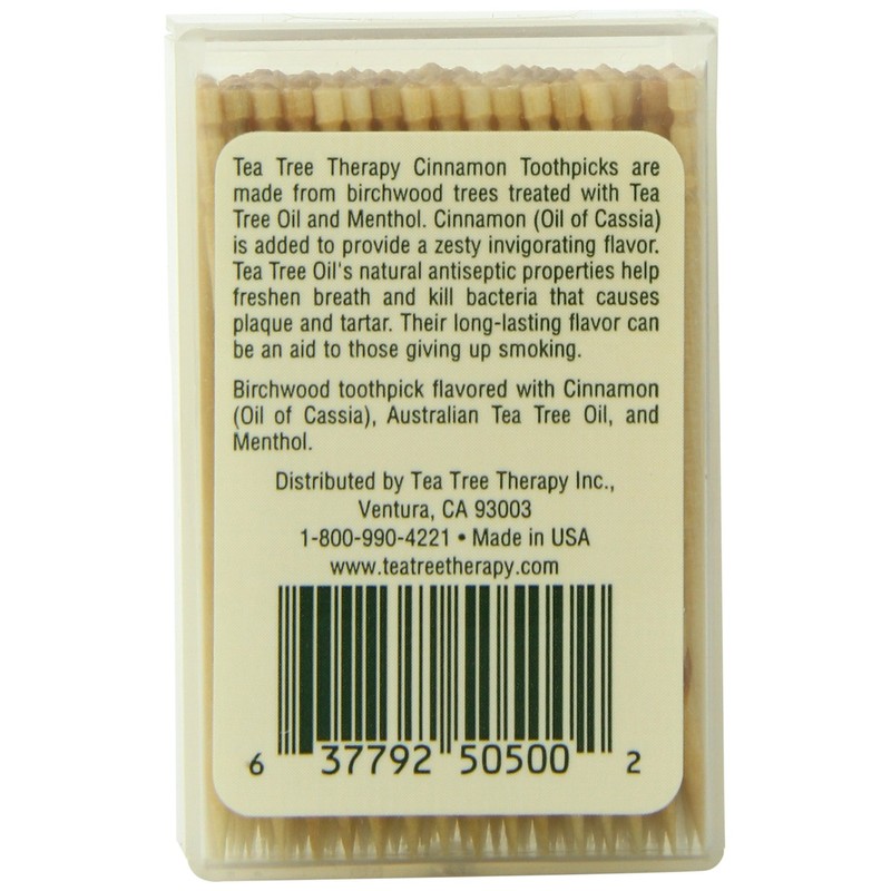 Tea Tree Therapy Toothpicks, Cinnamon, 100 Count
