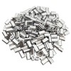 Sipery 200Pcs Aluminum Crimping Loop Sleeves Double Holes Cable Crimp
