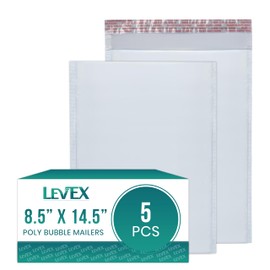 Levex - #3 8.5" x 14.5" [5 Pack] Poly Bubble Mailers, Padded Envelope Mailers, Packing Envelope & Mailing Bags for Shipping