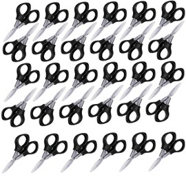 30 Pcs Folding Scissors Mini Travel Scissors Stainless Steel Portable Scissors Anti Rust Bulk Foldable Multipurpose Glasses Shaped Cutter for Craft School Office Sewing DIY (Black)