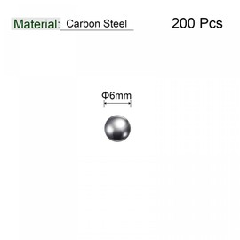 sourcing map Pack of 200 6 mm Carbon Steel Storage Balls Precision Polished