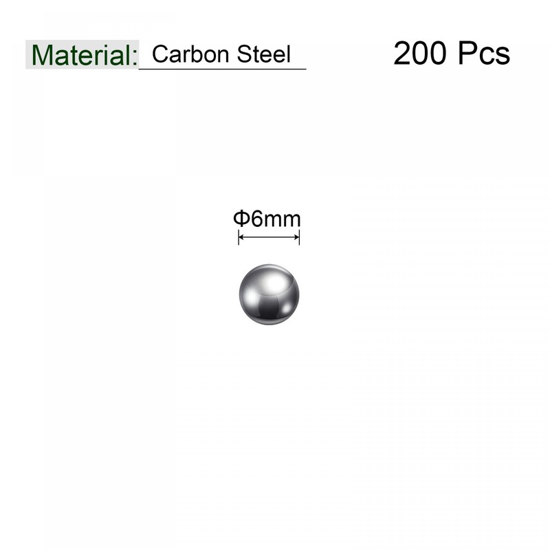 sourcing map Pack of 200 6 mm Carbon Steel Storage