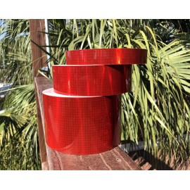Oralite V82 Red Reflective Tape Brightest Colored Tape on Market (900+ Candelas) Orafol Reflexite Safety Tape (2" Inch, 10' Feet)