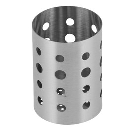 Kitchen Stainless Steel Utensil Holder Chopsticks Perforated Drying Storage Basket Sink Cylinder Draining Organizer Caddy Cutlery Drainer(Small)