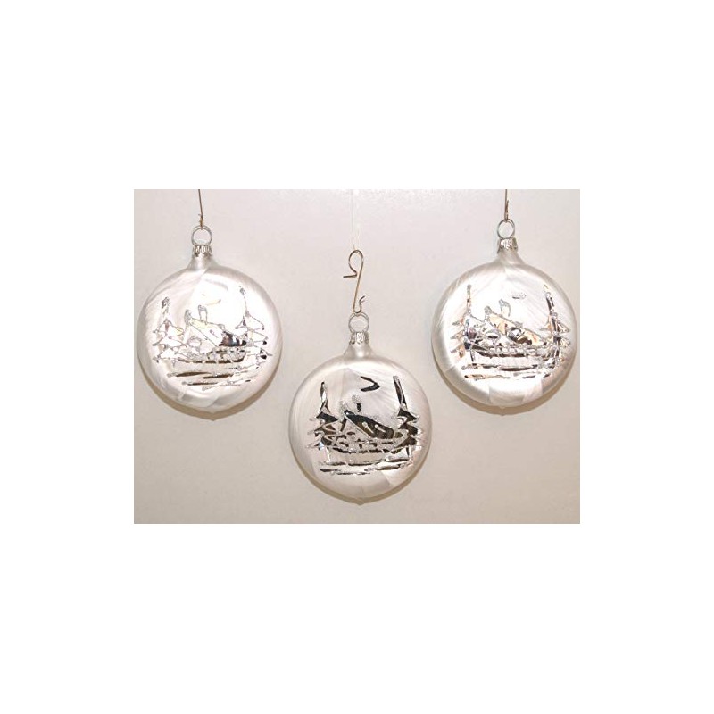 Christmas Tree Bauble "Winter" Taler round 3pieces per Box made