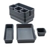 Gonice 18 PCS Black Desk Drawer Organizer Tray, Interlocking Drawer