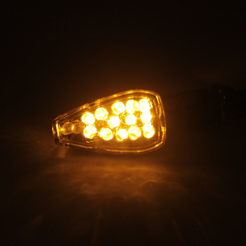 MotorToGo 2 x Black LED Turn Signal Indicators Blinker Amer
