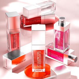 Hydrating Lip Glow Oil Hydrating & Long Lasting Plumping Lip Gloss Non-Sticky Tinted Lip Balm Lip Care Transparent Toot Lip Oil Prevents Lip Lines and Dry Cracked Lips