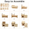 Wood Hamster House Set of 2 Tiny Wooden Hideout Castle