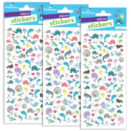 Playhouse Narwhal Party Glitter Accent Micro Mini Sticker Sheet - 3 Pack