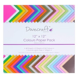 Dovecraft Colours Paper Pad, Paper Pad, 12inch by 12inch, Coloured paper, craft paper, paper crafts