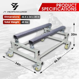 JY PERFORMANCE Watercraft PWC Dolly Boat Jet Ski Stand Storage Trailer Cart Dock Slipway Cart Adjustable Bunks W/ 4 Casters and 2 Brakes Carpeted to Prevent Scratch 1000lb Capacity
