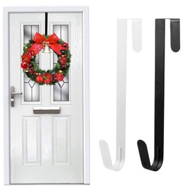 Wreath Hanger for Front Door, 2 pcs Wreath Jewelry Metal Door Hook, Colgador de Corona de Navidad para Puerta Principal