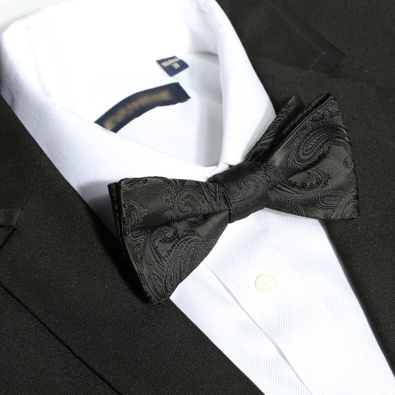 KissTies - Pajarita de boda de cachemira, Negro -, Talla