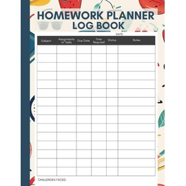 Homework Planner Log Book