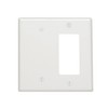 Leviton 2-Gang 1-Blank 1-Decora/GFCI Combination, Midway Size, Thermoset, 80608-W, White