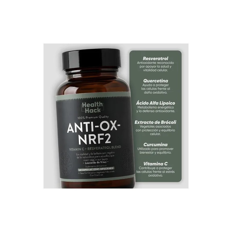 Ácido Alfa Lipoico Resveratrol Anti-ox-activa Nrf2 60 Caps