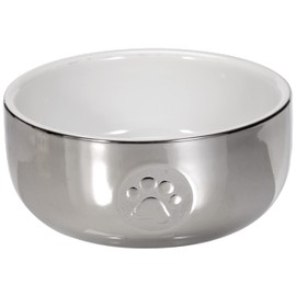 Trixie Ceramic Cat Bowl, 11 cm (Pack of 1), Silver/white